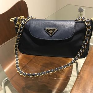 PRADA NAVY BLUE NYLON CROSSBODY PURSE